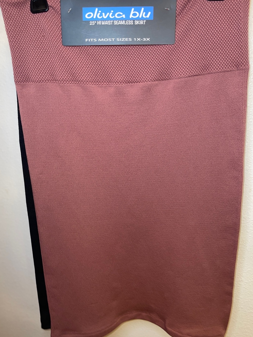 2Pack Women's High-Waist Seamless Skirt - Dusty Rose & Black.